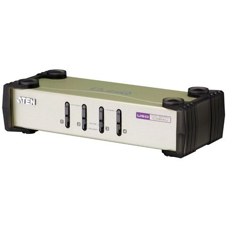 Aten CS84U ATEN KVM Switch CS84U, PS/2 und USB, 4-fach, Desktop, mit Anschlusskabeln