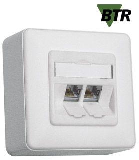MetzConnect 1309120002-E Metz Connect Datendose E-DAT modul, Cat.6A, 2-fach, Aufputz, reinweiß RAL 9010