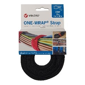 Velcro VEL-OW64501 ONE-WRAP(r) Klett-Kabelbinder der Marke VELCRO(r), 20 mm x 200 mm, 25 Stück, schwarz