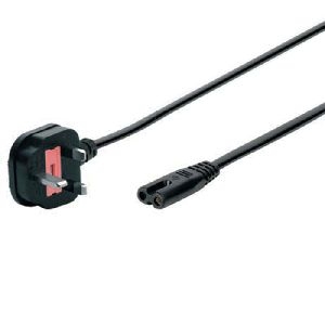 Tecline 35842 Netzanschlusskabel England, Stecker an Euro 8 Buchse, schwarz, 1,8 m