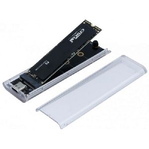 Exertis Connect 924625 M.2 SSD-Gehäuse, USB 3.2 Gen.2 Typ-C-Anschluss, transparent