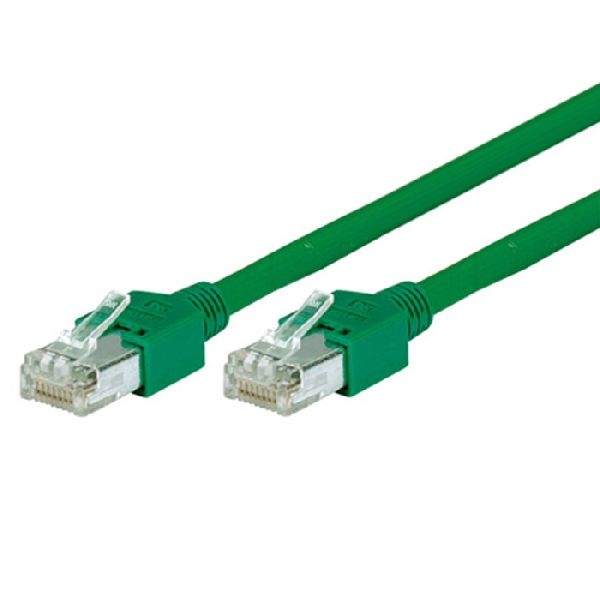 Tecline 713003G Tecline Patchkabel Cat. 5e, SF/UTP, halogenfrei, grün, 0,3 m