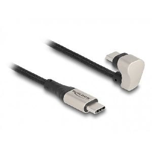 Delock 88159 DeLOCK USB 2.0 Kabel, 60 Watt, USB St. C gerade / USB St. C 180° abgewinkelt, schwarz, 1,0 m
