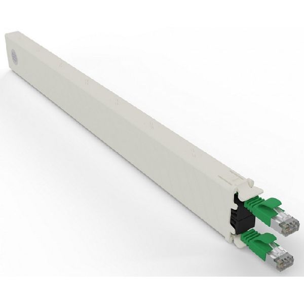 Patchbox CONEX8STPGR patchbox.one/Cassette 8RU (0,8 m), Cat. 6a, U/FTP, PoE, grün