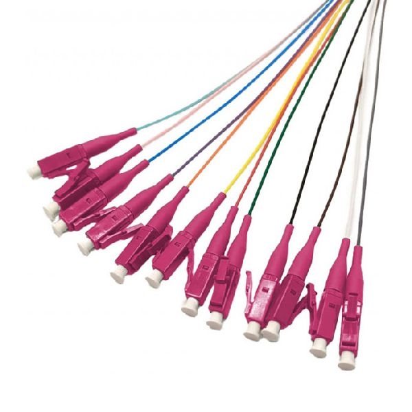 Tecline 20500017 Tecline LWL Faserpigtails, OM4, farbig, LC/UPC, 2,0 m, 12 Stück
