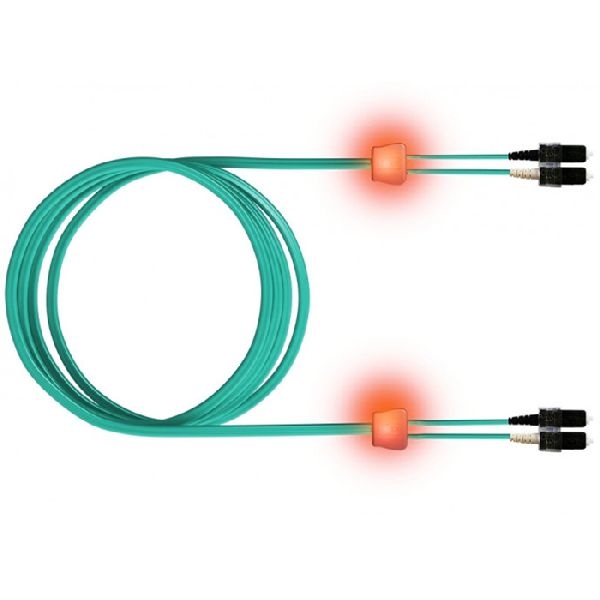 EasyLan LSD31100075 EasyLan LWL Duplex LED-Patchkabel OM3, 50/125 µm, SC/SC, aqua, 7,5 m