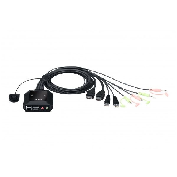 Aten CS22H-AT ATEN CS22H 2-Port 4K USB HDMI-Kabel KVM-Switch mit Remote Port Selector