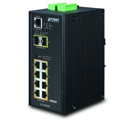 Planet IGS-10020PT Planet Industrial Gigabit Switch IGS-10020PT, 8 Port PoE, 2 Port SFP