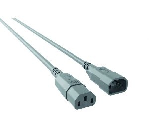 Bachmann 356.901 Bachmann Kaltgeräteverlängerungskabel, C14 Stecker an C13 Buchse, 0,75 m, grau