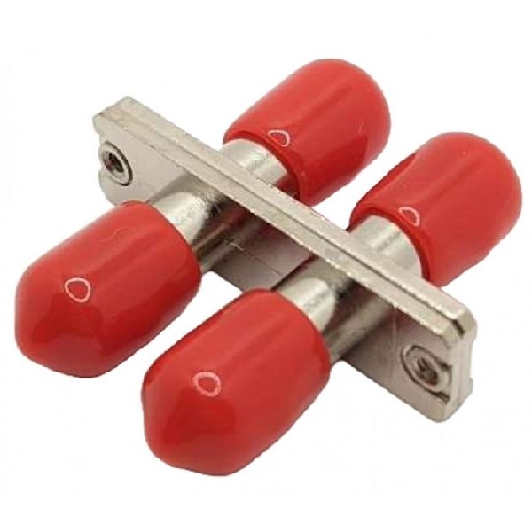 Tecline 20500060 Tecline LWL Kupplung, 2x ST / 2x ST, OM3/OM4/OM5, Schutzkappen rot