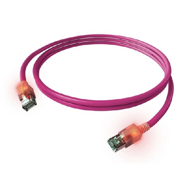 EasyLan CS1OVADAD0020 EasyLan DualBoot LED-Patchkabel Cat.6A (ISO/IEC), S/FTP, violett, 2,0 m, mit LED-Identifizierung