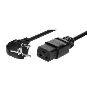 Bachmann 351.1757 Bachmann Netzanschlusskabel 16 A, Schutzkontaktstecker abgewinkelt an 16 A Kaltgerätebuchse, schwarz, 1,0 m