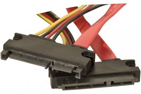 Exertis Connect 147500 SATA Verlängerungskabel, SATA 22 Pin Stecker an SATA 22 Pin Buchse (5V + 12V), 0,5 m