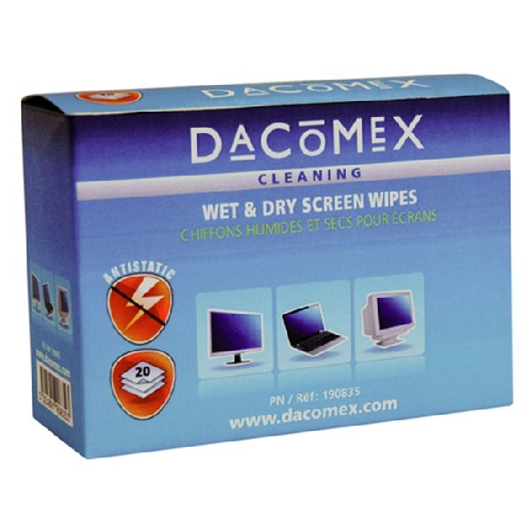 Dacomex 190835 Dacomex feuchte und trockene Reinigungstücher, 10 + 10 Stück