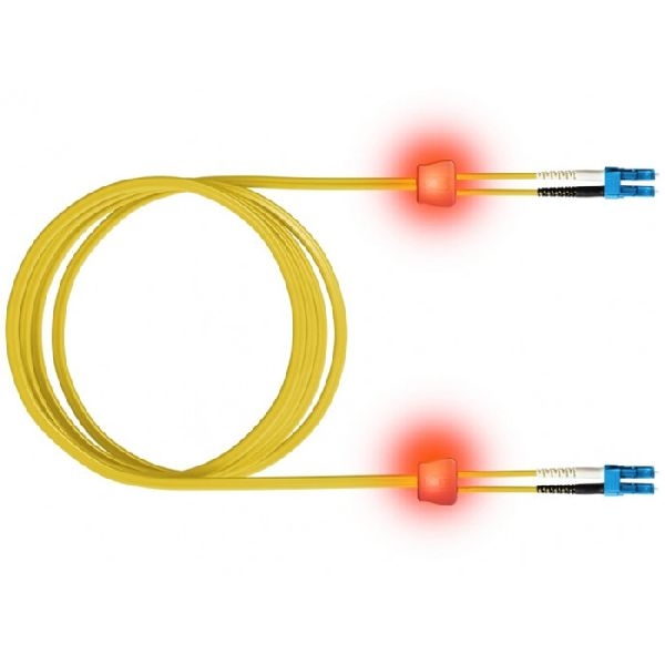 EasyLan LSD02200030 EasyLan LWL Duplex LED-Patchkabel OS2, 9/125 µm, LC/LC, gelb, 3,0 m