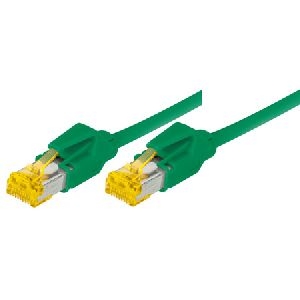 Tecline 722003G Tecline Patchkabel Cat. 6A (ISO/IEC), S/FTP, halogenfrei, mit Rastnasenschutz, grün, 0,3 m