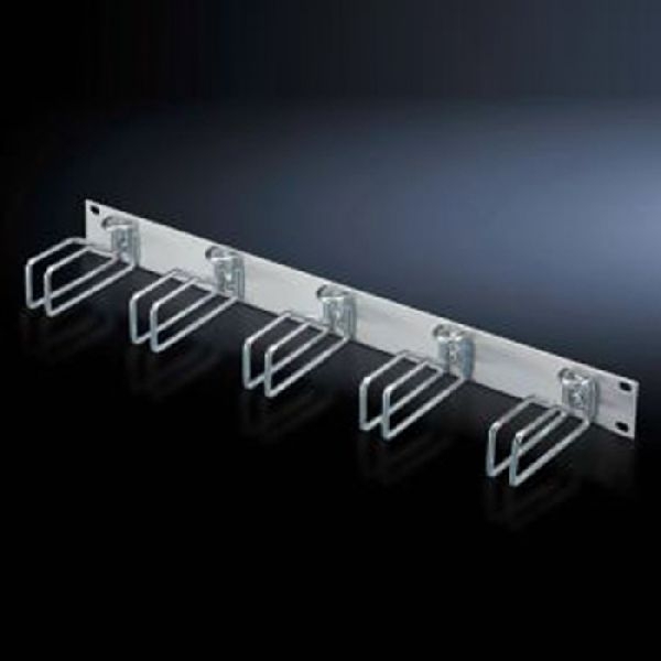 Rittal 7257200 Rittal 19" Rangierfrontplatte, 1 HE, 5 Kabelrangierbügel (Metall), montiert, hellgrau RAL 7035