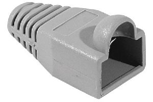 Exertis Connect 253161 Knickschutztülle für Modularstecker RJ45, Rundkabel, bis 5,5 mm, grau, VPE 10 Stück