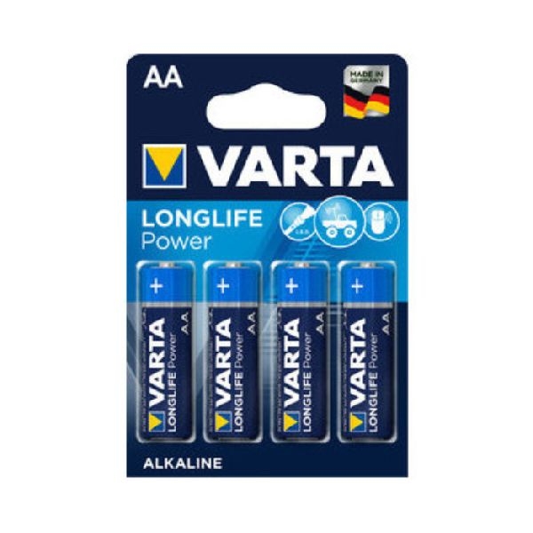 Varta 4906121414 VARTA Batterie Alkaline, Longlife Power, Mignon, AA, LR06, 1.5V, Retail Blister (4-er Pack)