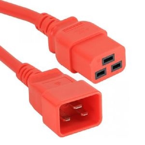 Exertis Connect 640056 Kaltgeräte-Verlängerungskabel 16 A, C20 Stecker an C19 Buchse, rot, 2,0 m