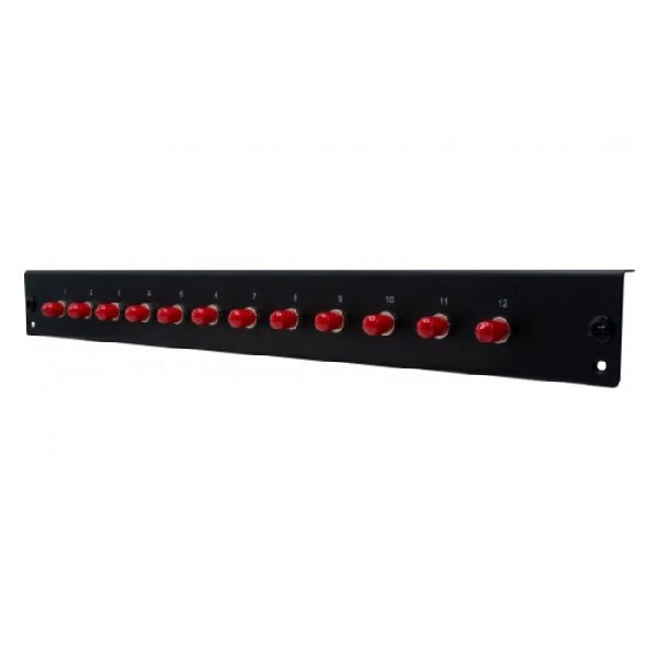 Dexlan 395442 Dexlan LWL Frontplatte bestückt für LWL Spleißbox, 12 x ST Multimode