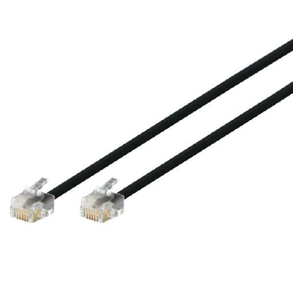 S-Conn 181025 Modular-Anschlusskabel, RJ11 St. (6P4C) / RJ11 St. (6P4C), schwarz, 20,0 m