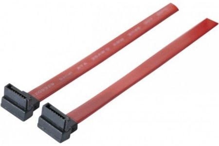 Exertis Connect 147691 SATA III Kabel, 7pol SATA St. / 7pol SATA St., nach unten abgewinkelt, mit Verriegelung, ca. 0,5 m, rot
