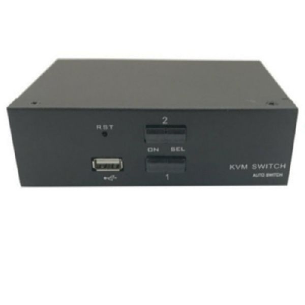 Dexlan DX-K2DP Dexlan KVM Switch, 2-Port, 2x DisplayPort 4k und USB 2.0, Desktop-Gehäuse, mit Anschlusskabeln