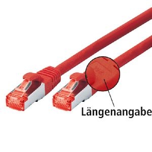 Exertis Connect 996734 Patchkabel Cat. 5e, SF/UTP, mit Rastnasenschutz, rot, 0,5 m