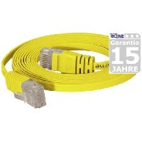 Tecline 77802Y High Quality Flachband Patchkabel Cat. 6, U/UTP, gelb,