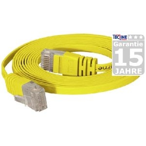 S-Conn 75712-SLY High Quality Flachband Patchkabel Cat. 6, U/UTP, gelb, 2,0 m