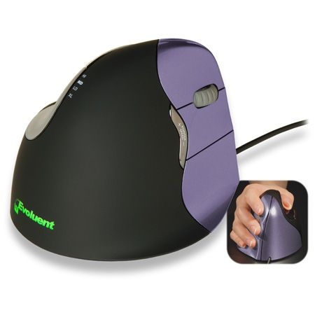 Evoluent VM4S Evoluent VerticalMouse 4 Small, für Rechtshänder, USB, violett / schwarz