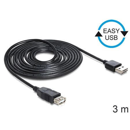 Delock 83372 DeLOCK Kabel EASY-USB 2.0-A Stecker an USB 2.0-A Buchse, Verlängerung, 3 m