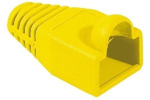 Exertis Connect 253195 Knickschutztülle für Modularstecker RJ45, Rundkabel, bis 6,5 mm, gelb, VPE 10 Stück