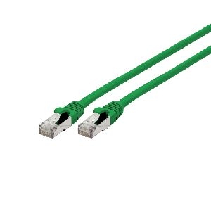 Exertis Connect 858437 Patchkabel Cat. 6A, S/FTP (PiMF), halogenfrei, mit Rastnasenschutz, grün, 1,5 m