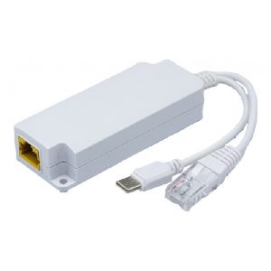 Exertis Connect 305045 USB-C PoE Splitter, 5 V Ausgangsspannung, 100/10 Mbit/s, weiß