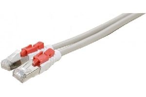 Exertis Connect 848945 Patchkabel Cat. 6A, S/FTP (PiMF), verriegelbar, grau, 1,0 m