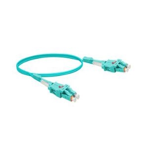 Exertis Connect 392943 LWL Patchkabel Uniboot, 50/125 µm, OM3-Faser, LC Duplex Stecker/ LC Duplex Stecker, UPC, aqua, 3,0 m