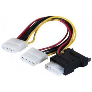 Exertis Connect 147559 SATA Strom-Adapterkabel, SATA auf 3x Molex, 1x SATA St. / 3x Molex Bu.