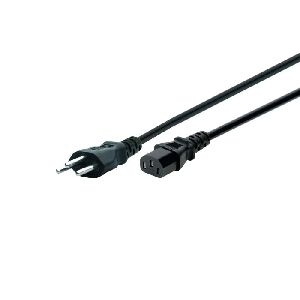 Tecline 35022 Netzanschlusskabel Schweiz, Stecker an Kaltgerätebuchse, schwarz, 1,8 m