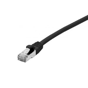 Exertis Connect 850872 Patchkabel Cat. 6, F/UTP, halogenfrei, mit Rastnasenschutz, schwarz, 0,3 m
