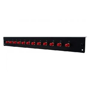 Dexlan 395442 Dexlan LWL Frontplatte bestückt für LWL Spleißbox, 12 x ST Multimode