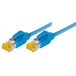 Tecline 72205B Tecline Patchkabel Cat. 6A (ISO/IEC), S/FTP, halogenfrei, mit Rastnasenschutz, blau, 5,0 m