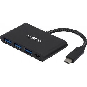 Dacomex HB614 Dacomex USB Hub HB614, Eingang USB Type-C, Ausgang 3x Type-A, 1x Type-C PD 60 W