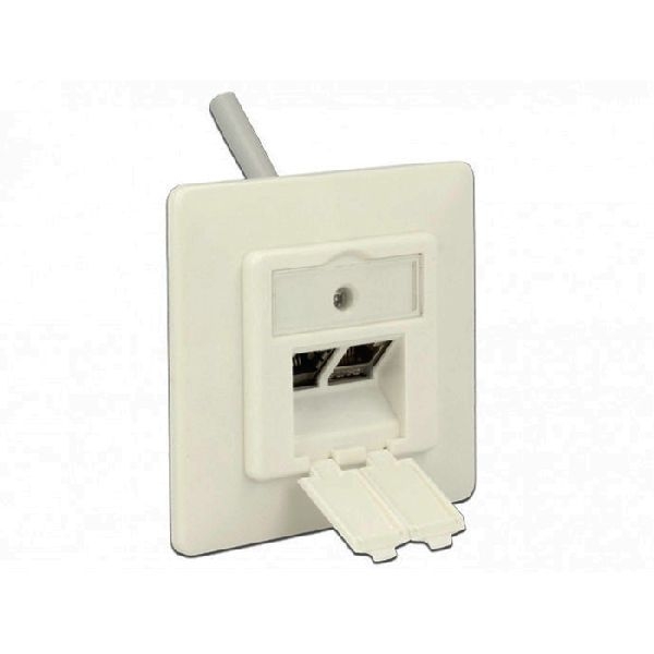 Delock 86219 DeLOCK Keystone Anschlussdose, 2-fach, kompakt, unbestückt, reinweiß RAL 9010