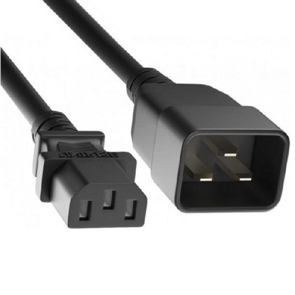 Exertis Connect 808000 Kaltgeräte-Verlängerungskabel, C20 Stecker an C13 Buchse, 2,0 m, schwarz