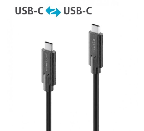 PureLink IS2511-010 PureLink Premium USB 3.2 Gen. 2 Kabel, bis 100 Watt, USB St. C/USB St. C, schwarz, 1,0 m