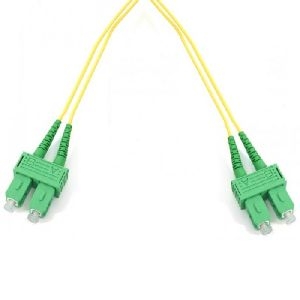 Ekivalan COZ008DADA 20,00 Ekivalan LWL Patchkabel 9/125 µm, Single-Mode OS2-Faser, SC APC 8° Duplex Stecker/SC APC 8° Duplex Stecker, gelb, 20,0 m APC