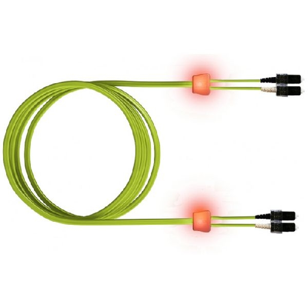 EasyLan LSD51100020 EasyLan LWL Duplex LED-Patchkabel OM5, 50/125 µm, SC/SC, limettengrün, 2,0 m