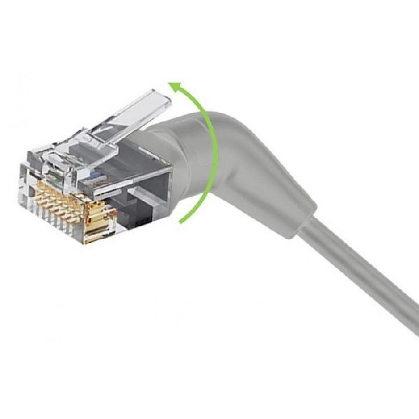 Exertis Connect 641446 Exertis Connect Patchkabel Cat.6A, 360° winkelbar, U/FTP, grau, 0,5 m
